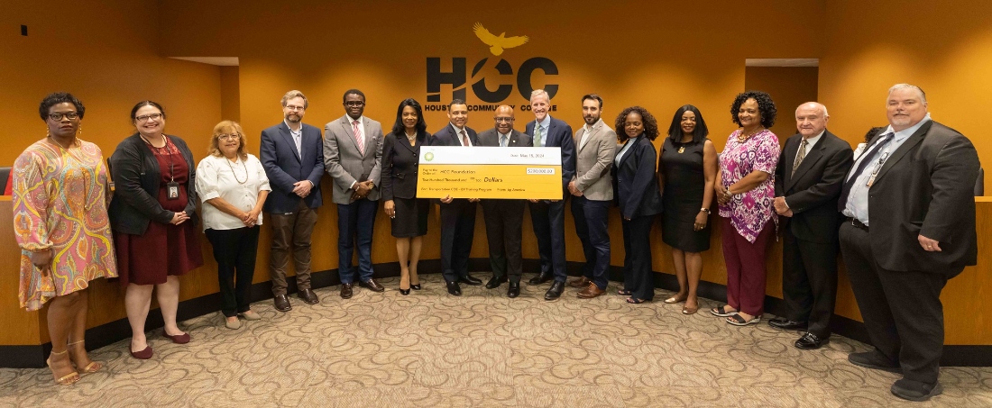 BP America check presentation at HCC Board meeting