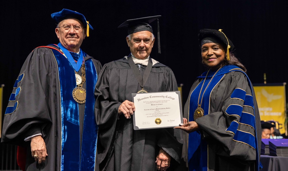 Community leader William “Bill” A. Callegari received an honorary degree for his longstanding support of HCC.