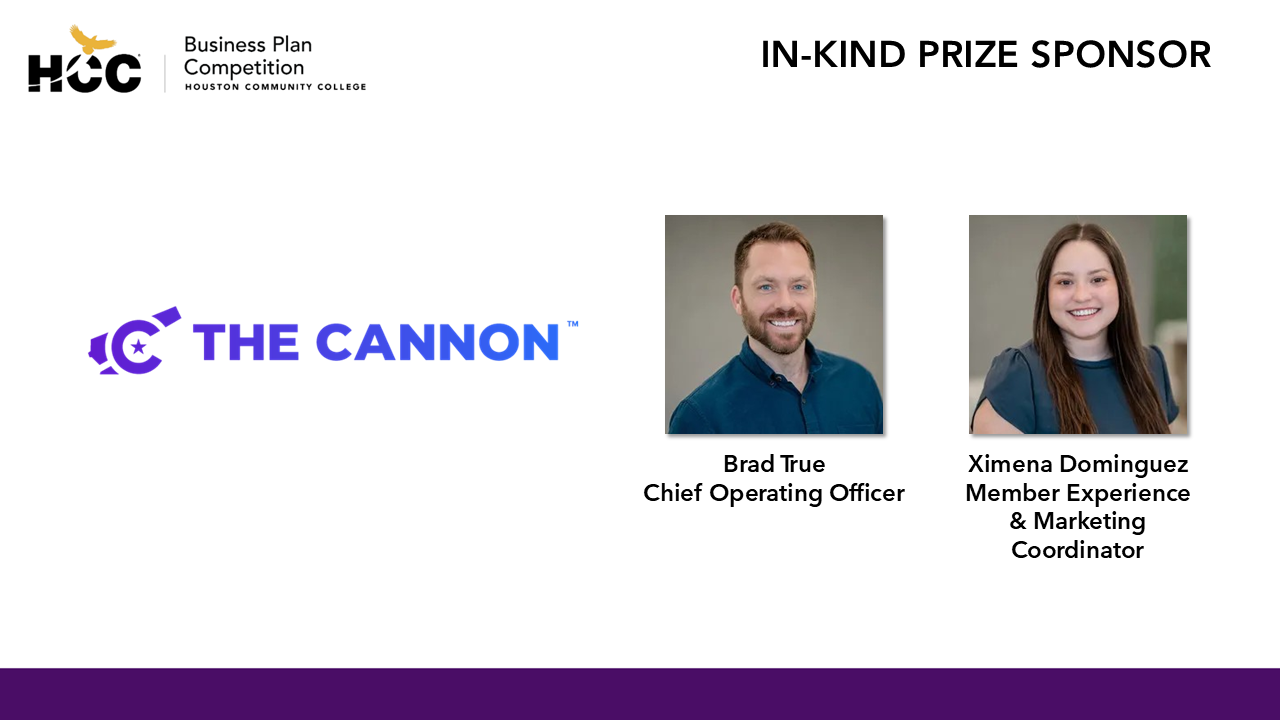 The Cannon 2025 Business Plan Competition In-Kind Prize Sponsor