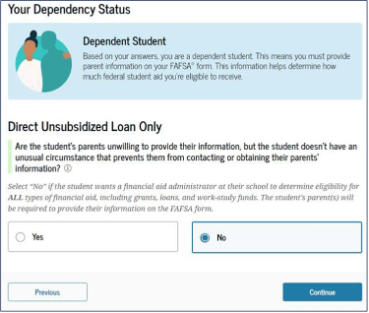 24-25 FAFSA Direct Unsub Loan Correction Step 5 Image